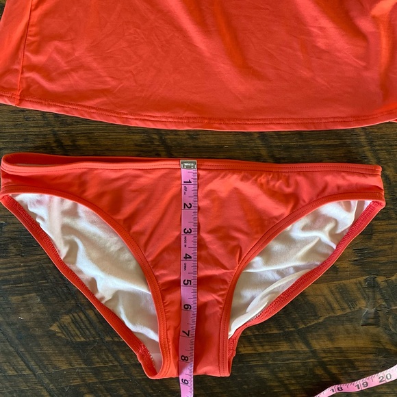 Michael Kors MK Charm Logo Orange Halter Tankini Swimsuit 2pc Set - Picture 5 of 13